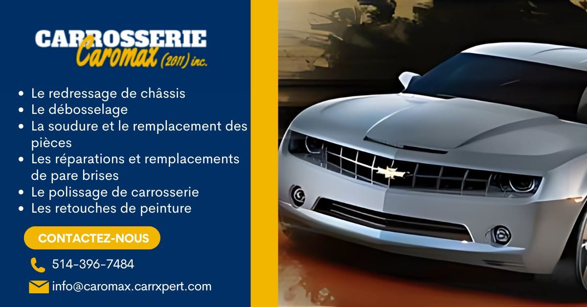  Carrossier ponçant un panneau de carrosserie dans un atelier à Saint-Constant 